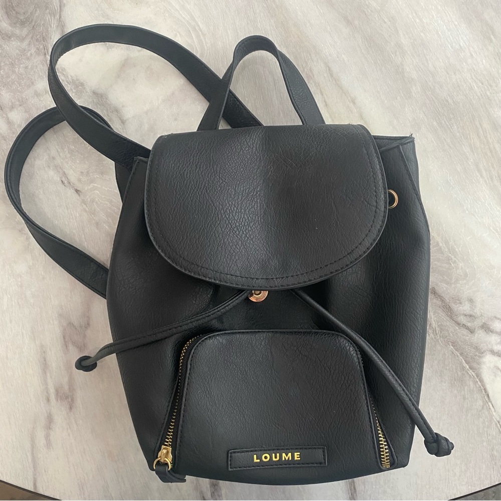 Loume black mini backpack